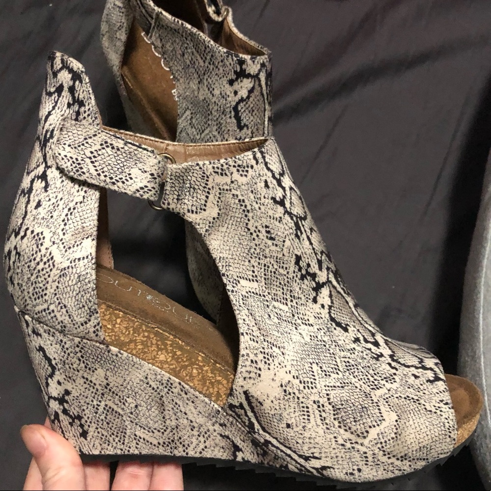 Boutique by corky’s snakeskin bootie